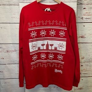 American Apparel Men's Kailua Christmas Ugly Sweater Long Sleeve T-shirt -size L